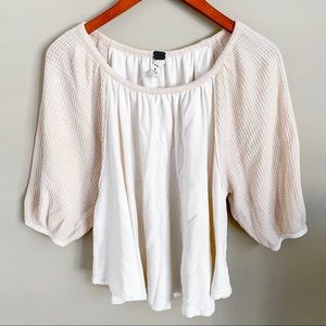 We The Free Off-White Waffle Knit Sweater